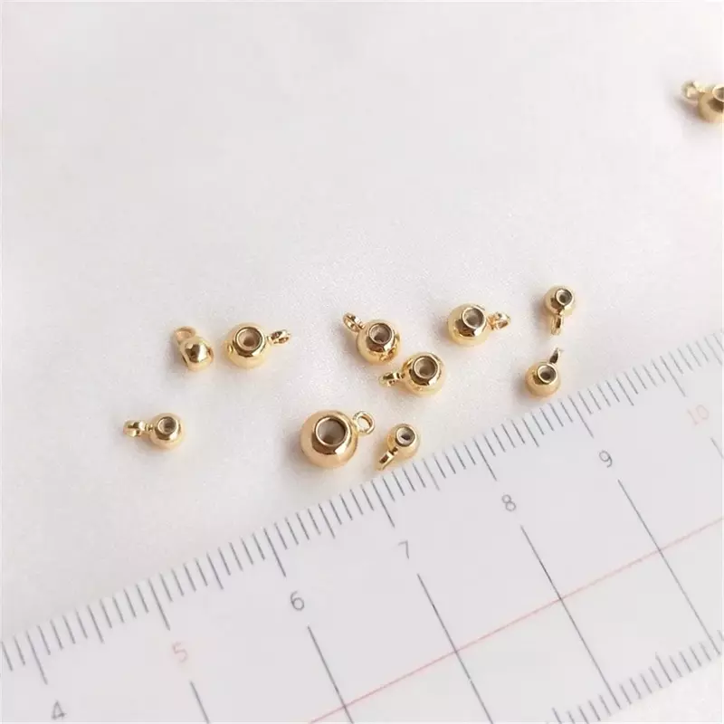 1pcs 14K Gold ribbon hanging silica gel plug adjusting bead chain positioning bead bracelet abacus bead diy accessories