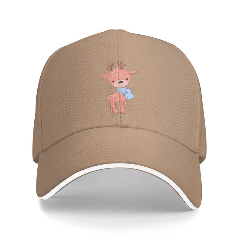 Cute Deer Trucker Baseball Cap for Men Women Hat Sandwich Brim Dad Hats Natural