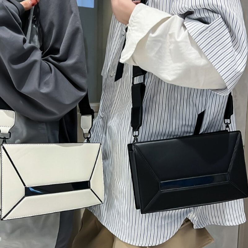 Light Luxury Solid PU Couple Style Crossbody Bag 2024 Hot Selling Design Small Square Bag Fashion Minimalist Trend Shoulder Bag