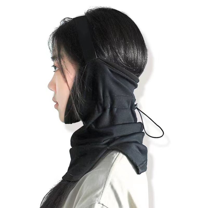 Bufanda de invierno 95AB para hombre y mujer, pañuelo grueso tejido, bufanda lisa con diadema elástica, calentador de cuello, de