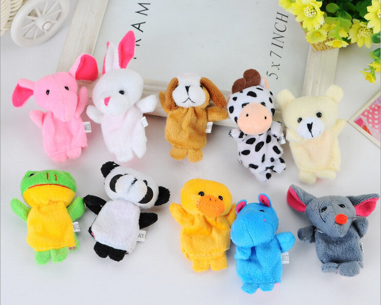 10pcs/lot Parent-child Interactive Dolls Wholesale Animal Finger Dolls Customized Children's Plush Toys Hand Puppet