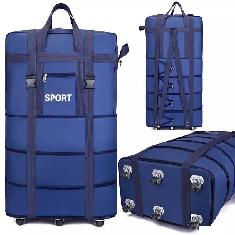 Sac de voyage portable à roulettes, sac à dos à roulettes extensible, bagage mobile, gril Oxford, sac de sport, grande capacité