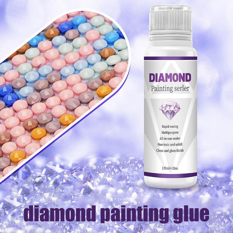 5D diamante pintura arte cola, selador pintura, espera permanente, brilho efeito, quebra-cabeça, 120ml