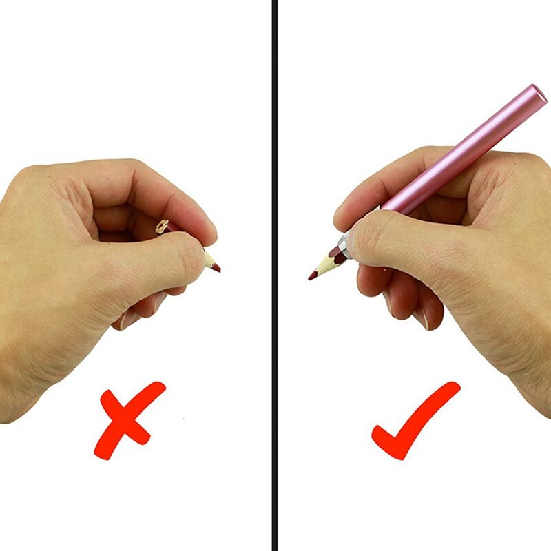 12PCS Metall Farbe Stab Einzigen-Ende Bleistift Extender Bleistift Extender Stift Behälter Stift Erweiterung Bleistift Fall
