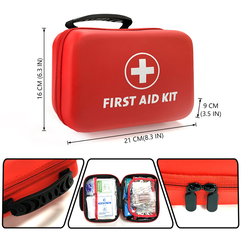 Tas penyimpanan pertolongan pertama medis kapasitas besar kosong tas EVA PU kecil untuk rumah tangga luar ruangan obat berkemah perjalanan