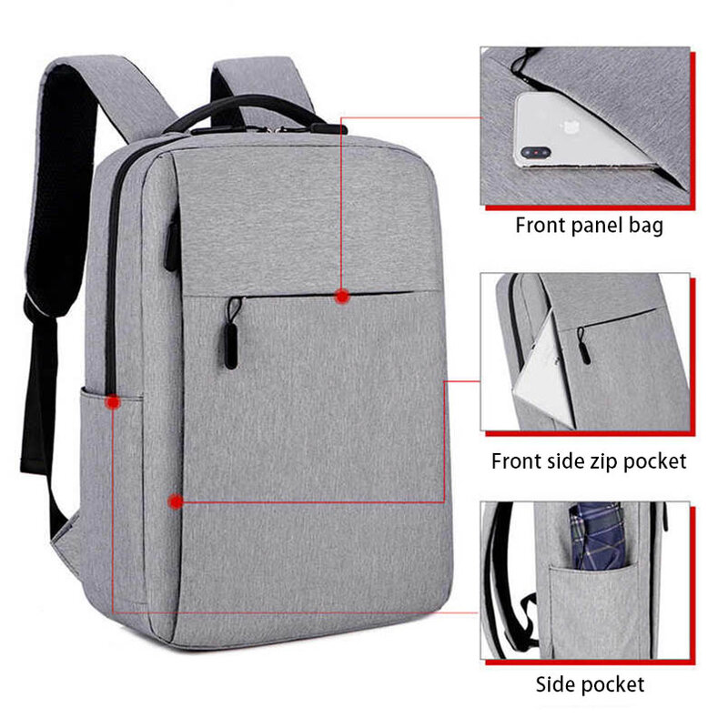 Oxford Unisex Large Capacity Multiple Pockets Waterproof Backpack School Bag Laptop Bussiness Briefcase Handbag Women Purse