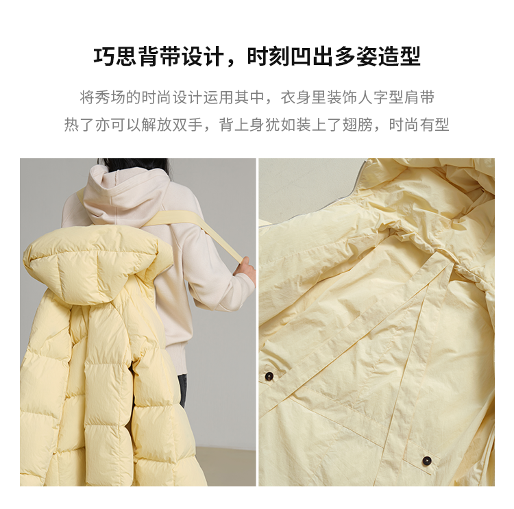 여성용 화이트 구스다운 짧은 중간 길이 다운 재킷, 두꺼운 코트, 겨울 패션