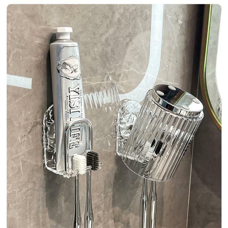 Moda cremalheira escova de dentes, 1 a 5pcs, material durável, design higiênico, fácil instalação, cabide prático, moderno, amplamente utilizado