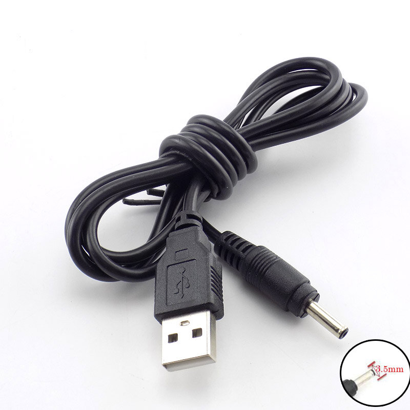 Mirco-Cable de carga USB de 3,5mm, adaptador de fuente de alimentación de CC, cargador de linterna para lámpara de cabeza, linterna, luz, batería recargable 18650