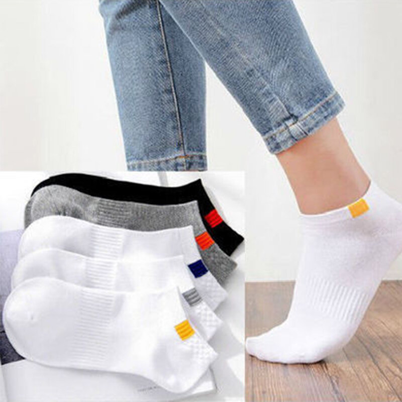 10 Stück = 5 paare/los Sommer Baumwolle Mann kurze Socken Mode atmungsaktive Mann Boot Socken bequeme lässige Socken männlich weiß heiß