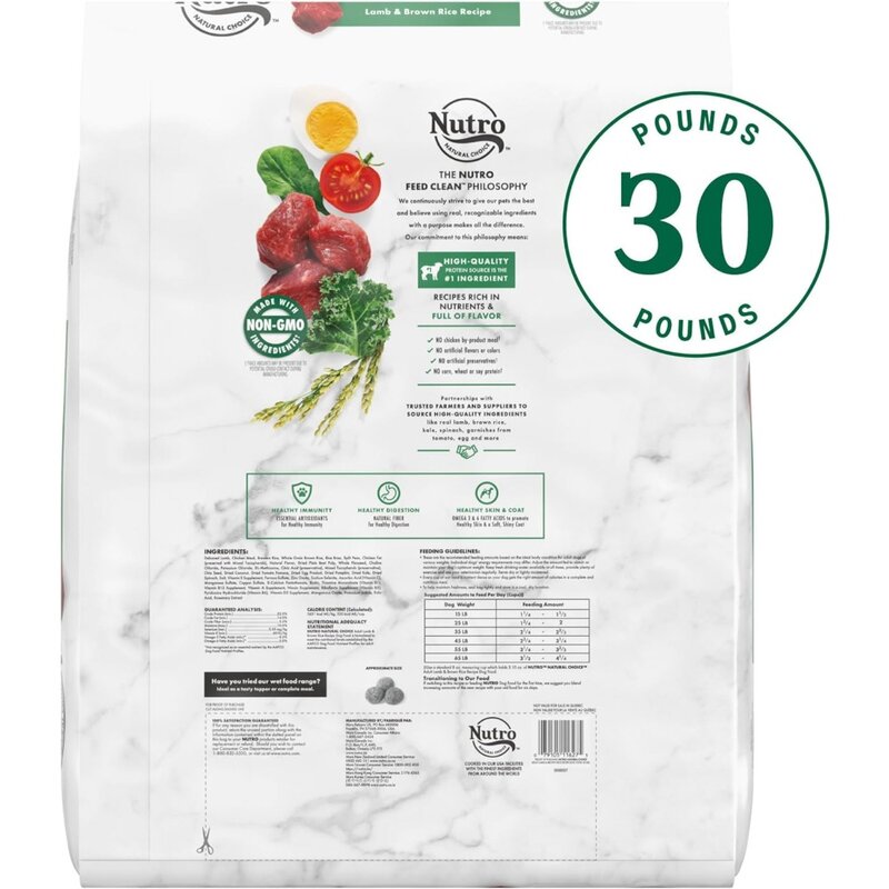 NATURAL CHOICE Adult Dry Dog Food, Lamb & Brown Rice Recipe Dog Kibble, 30 lb. Bag