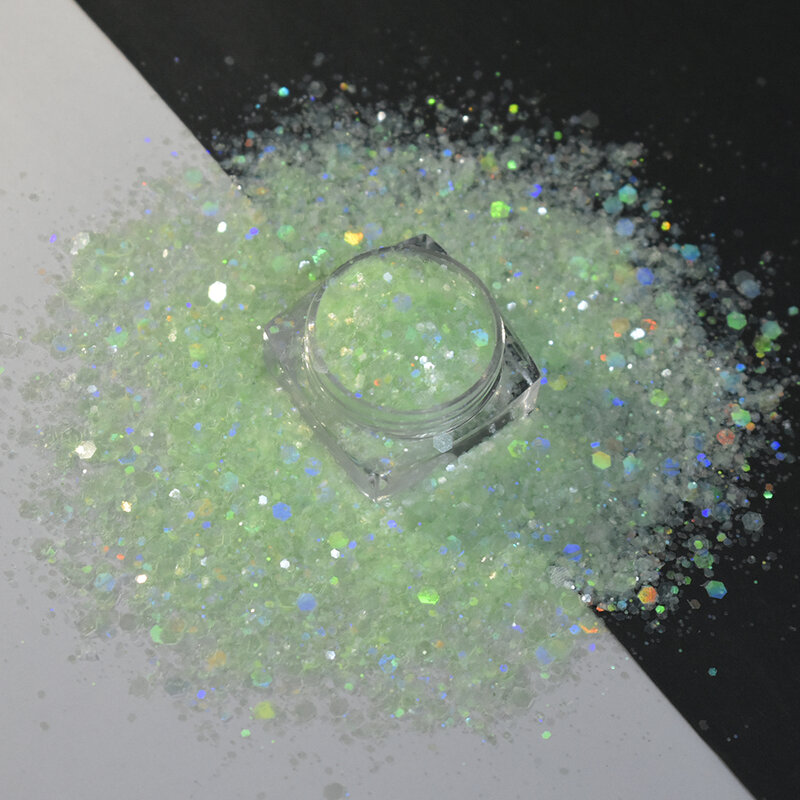 10 g/borsa olografico trasparente Laser Glitter colore morbido occhi per unghie decorazione per Body Art Manicure accessori per la decorazione artistica