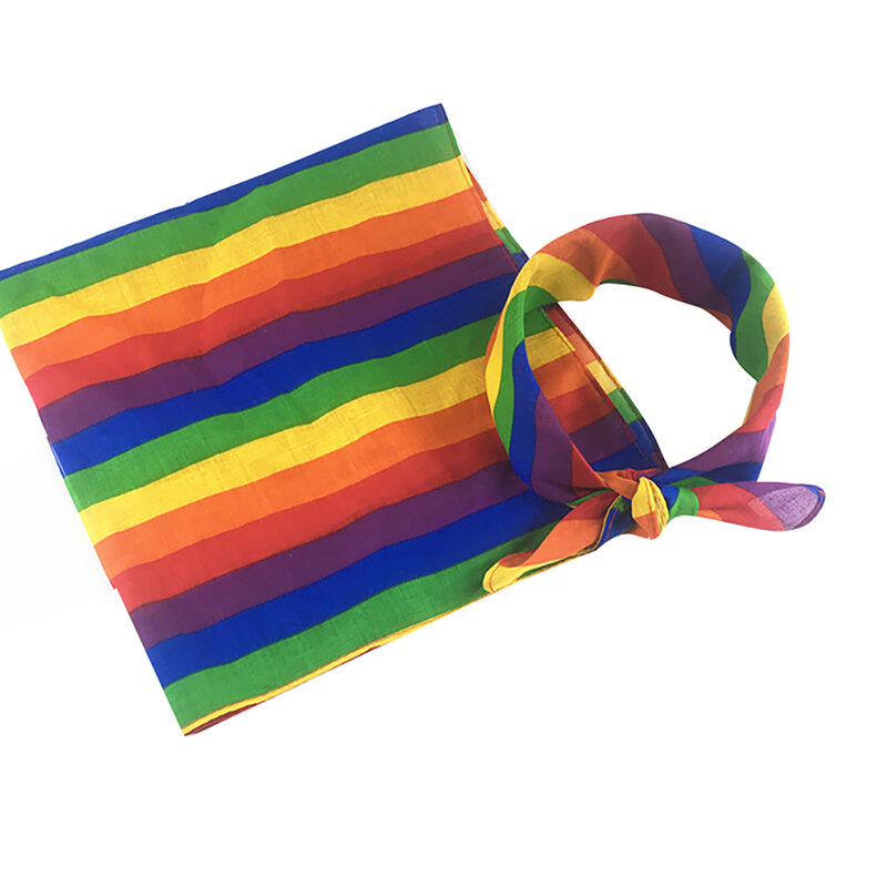 다채로운 줄무늬 사각 스카프, 땀 흡수 반다나, 힙합 머리 스카프, 남성 여성 정리 세일, 도매 직송