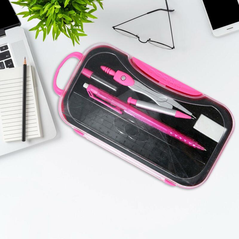 Geometry Set Maths Set Compass Set with Storage Case Triangle Ruler Schooling Math Ruler Set Protractor for School Teachers