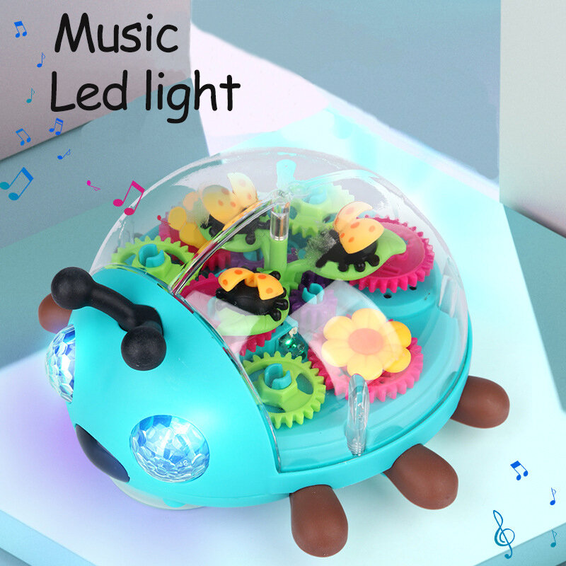 ไฟฟ้าเพลงแสงของเล่นด้วง360 ° หมุนเดินน่ารัก Interactive เสียงของเล่น Early Education ของเล่นสำหรับเด็กเด็ก childs