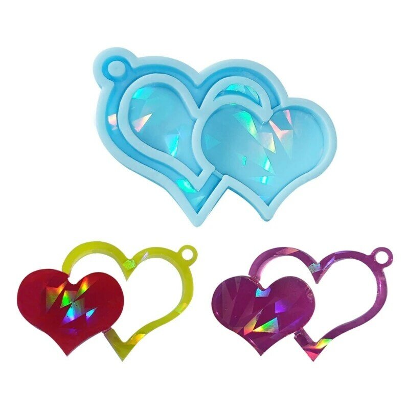 Licht und Schatten Keychain Anhänger Silikon Formen Herz Form Form DIY Ornamente Crafting Form für Valentine Geschenk K3ND