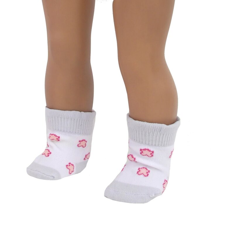 Mini meias listradas tricotadas para bebê, meias fofas de boneca, bonecas americanas, ursinho, OG, bonecas de menina DIY, 43cm