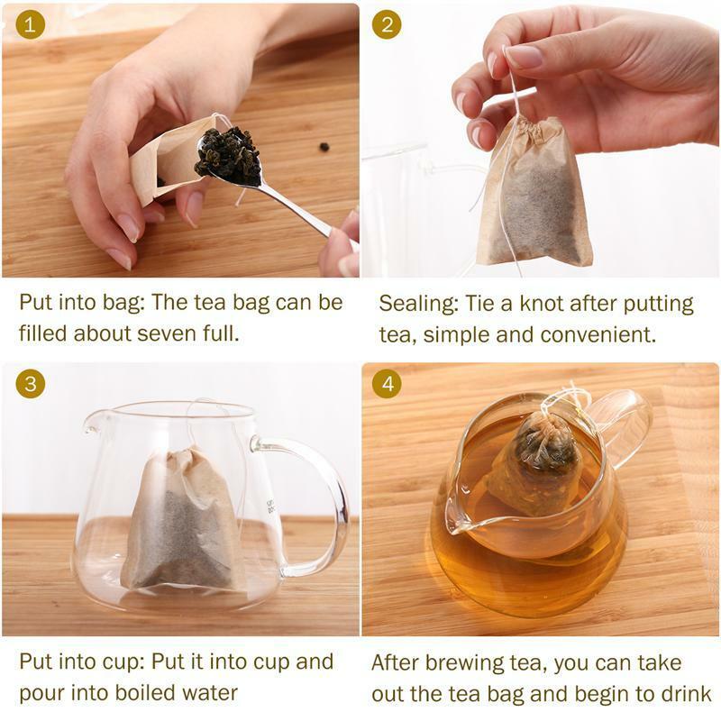 Saszetka na herbatę 100 szt. Torebki biodegradowalny papier sznurek ekologiczny filtr puste torebki herbaty luźny liść w proszku medycyna ziołowa