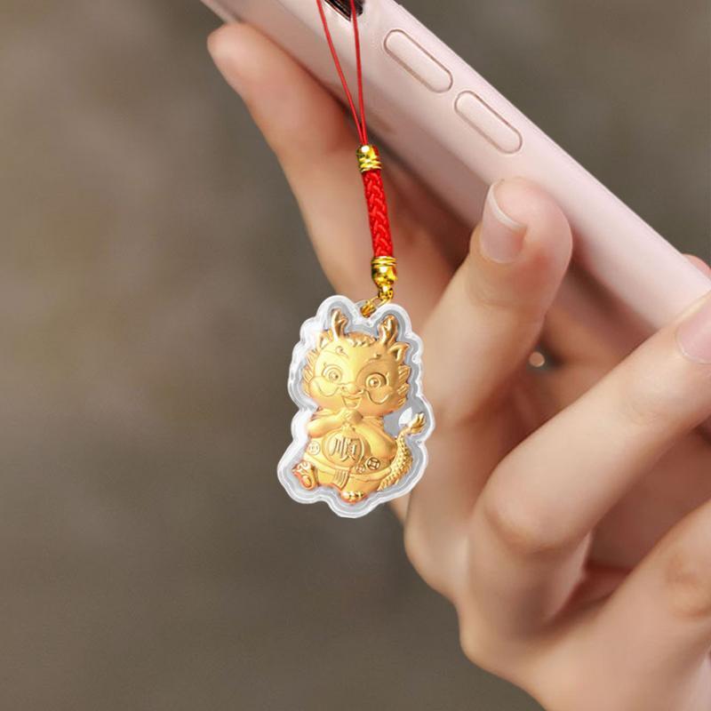 2024 Chinese Keychain Year of the Dragon New Dragon Phone Chain souvenirs obile Phone Cartoon Camera Keys Cord Chain Lanyard