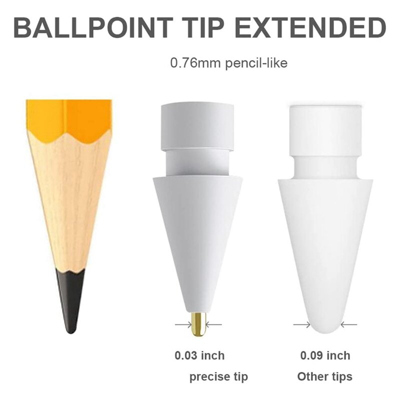 3 opakowania plastikowych końcówek ołówkowych do ołówka jabłkowego, 3 style nie zużywają się precyzyjnie punktowe sterowanie kompatybilne z końcówką ołówka jabłkowego