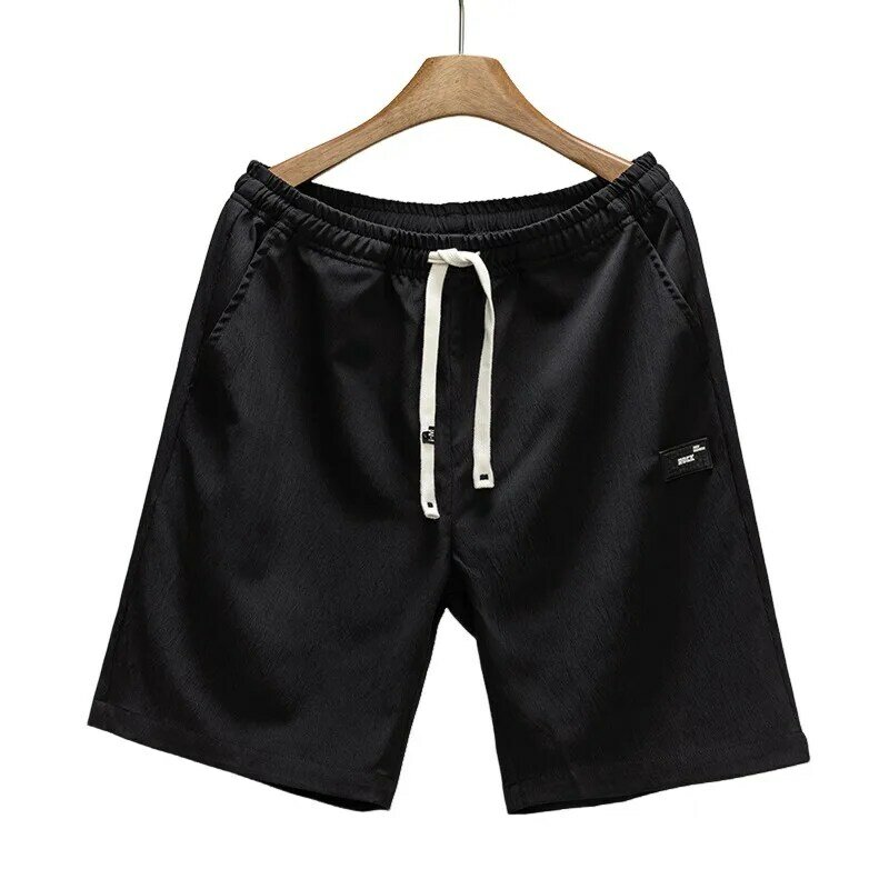 Pantalones cortos clásicos para hombre, Shorts holgados, transpirables, ligeros, color negro y gris