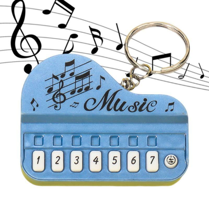 Piano Key Chain Toy Mini Real Working Finger Piano Keychain With Lights Musical Instrument Keychain Accessories Pendant Gift For