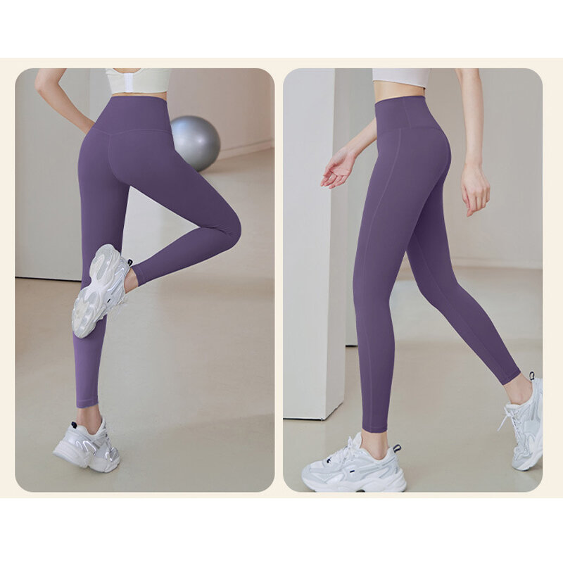 Pantalones de Yoga acanalados de cintura alta para mujer, mallas deportivas sin costuras para Fitness, Control de barriga, mallas de entrenamiento
