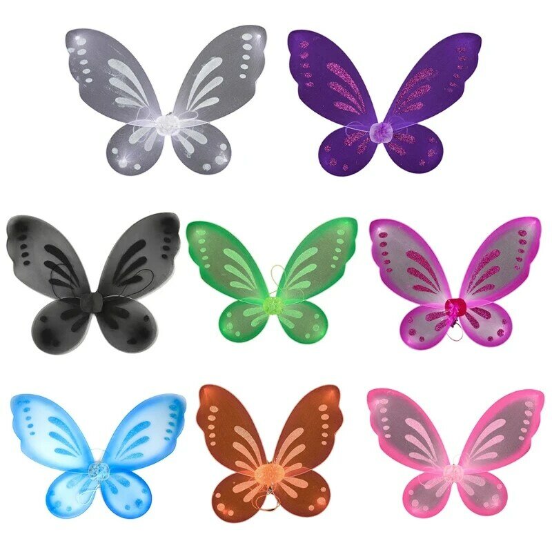 Kids Girls Fairy Angel Princess Costume Colorful Butterfly Wing Stage Party Prop