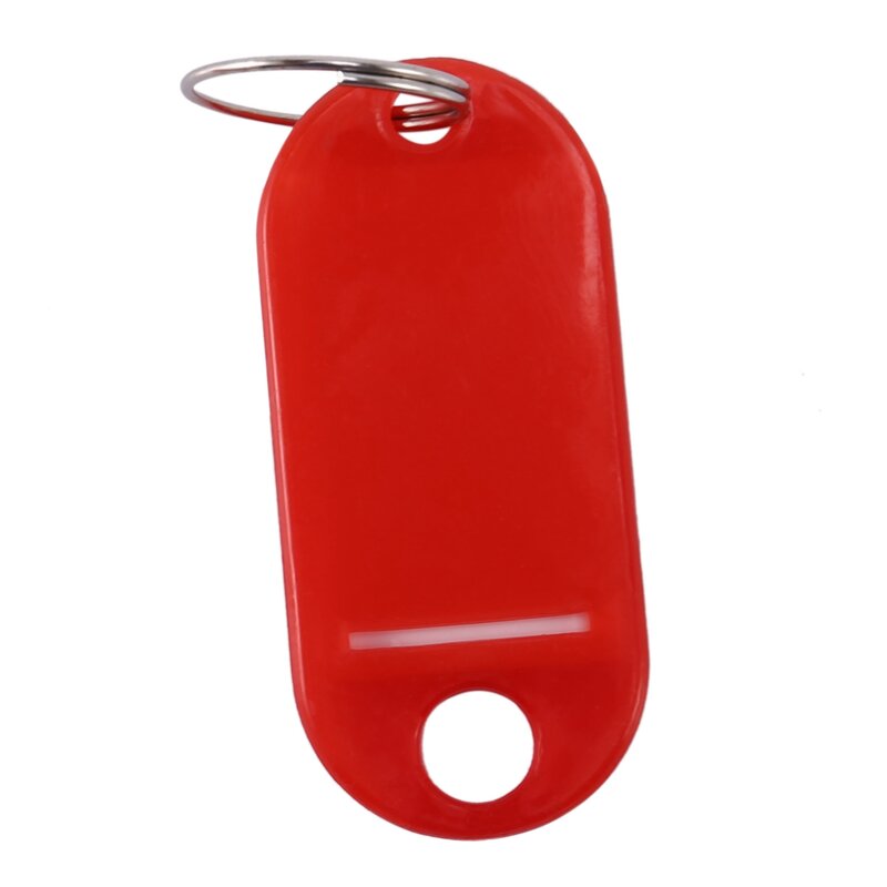20 Pcs Assorted Key ID Label Tags Split Ring Keyring Keychain (Red).