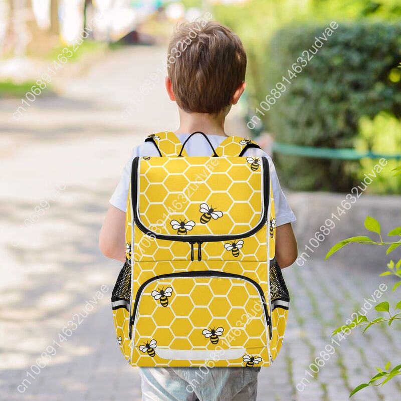Neue Schult asche Kinder Rucksack Junge Mädchen primäre Biene Honig Thema Buch Tasche Multi Taschen japanische Rucksäcke
