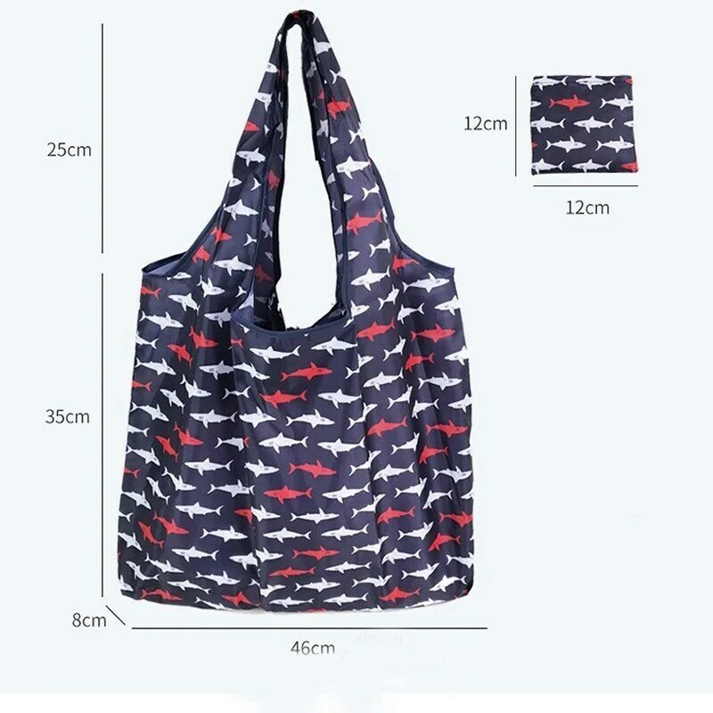 Moda flor imprimir bolsas femininas dobrável eco sacola de compras bolsa reutilizável saco de armazenamento de supermercado organizador sacos de compras