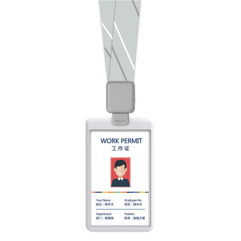 Kualitas tinggi Set kartu ID lengan pemegang lencana kasus mahasiswa kreatif lencana jelas kartu kredit Bank klip lencana pemegang aksesoris