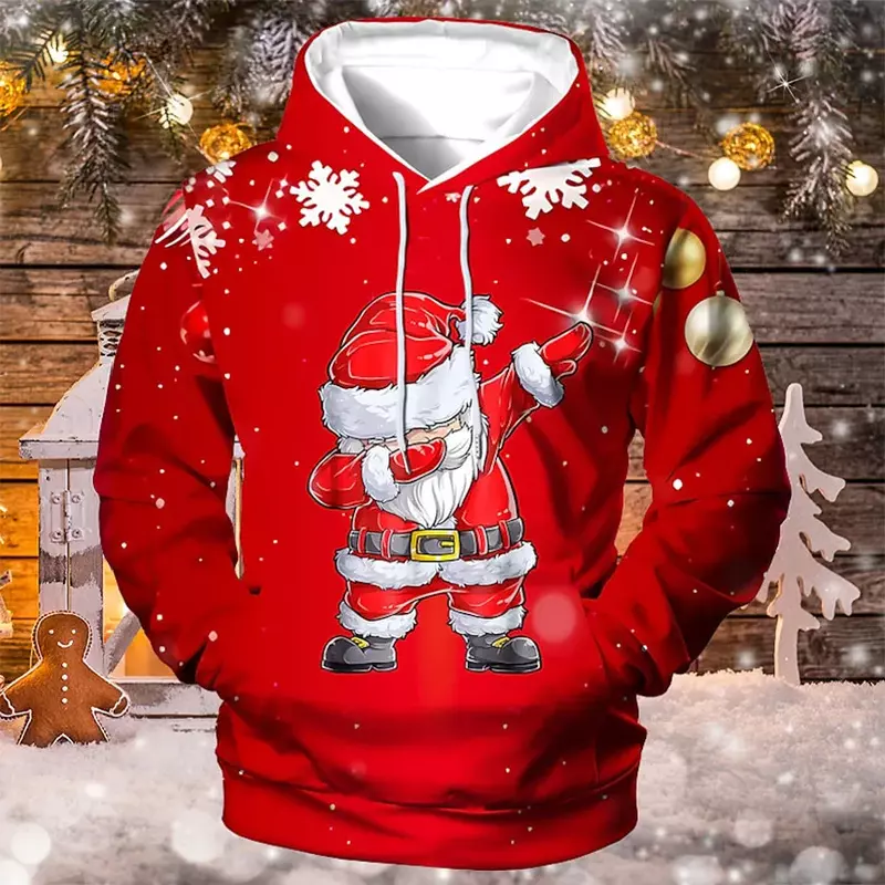 남녀공용 3D 패션 프린트 크리스마스 스웨터, 재미있는 크리스마스 풀오버 후디 맨투맨, 가을 겨울 플러스 사이즈 의류, 2023