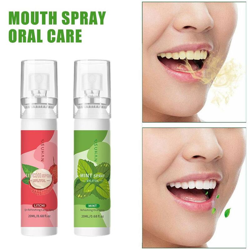 Oral Fresh Spray Peach Mint Grape Litchi Flavor Mouth Spray 20ml Fresh Breath Portable Mouth Freshener Oral Spray Remove Smoke