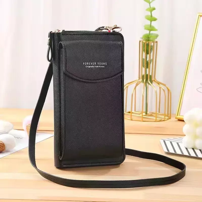Women's Crossbody Bag Trendy Mobile Phone Bag Multifunctional, Fashionable Large Capacity Double Layer Wallet Can Hold Phones