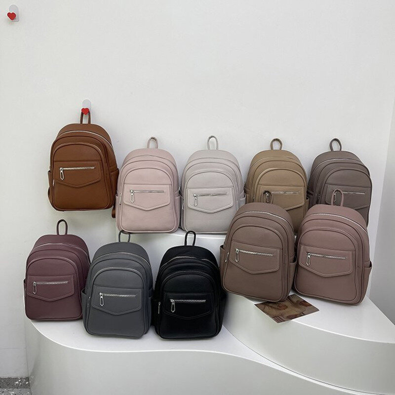 Women's Backpack for Office Commuting Retro Style New Travel Large Capacity Soft Leather Waterproof Fashionable and High-end