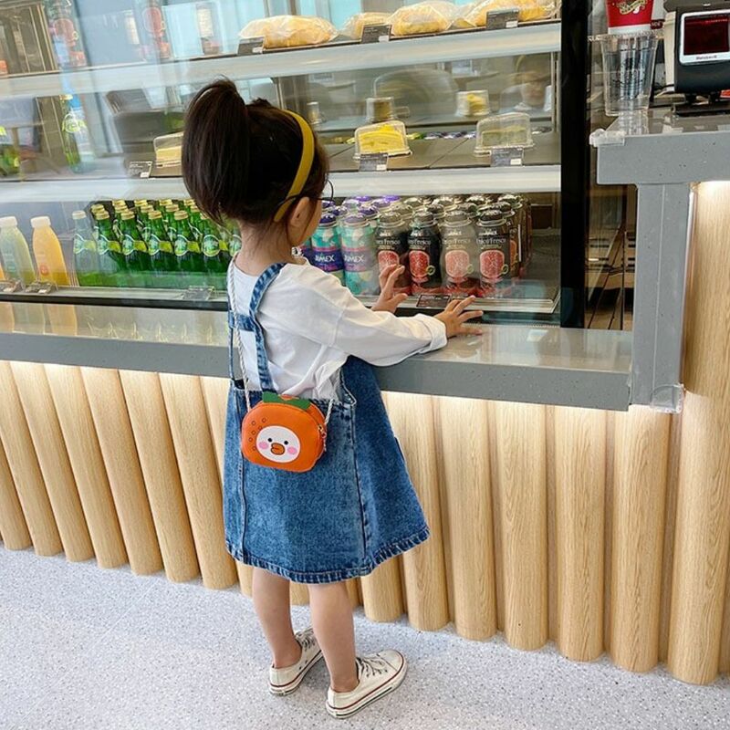 Kawaii Mini ananas cartone animato frutta pesca arancione bambini portamonete borsa a tracolla borsa a tracolla