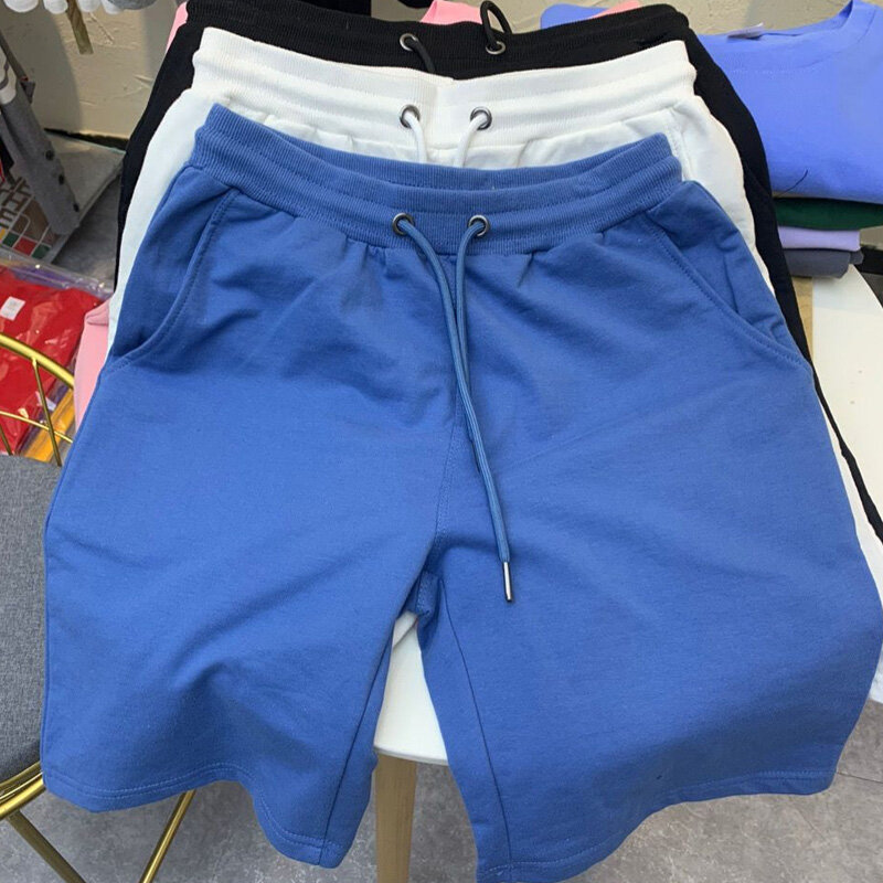 Sommer Modemarke Baumwolle Männer Casual Shorts Kordel zug Taille bequem schwarz gelb grau USA Größe S-XL