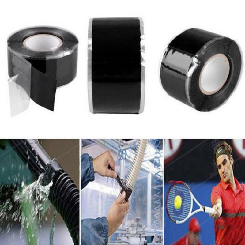 シリコン粘着テープ,防水,黒の透明ダクトテープ,卸売