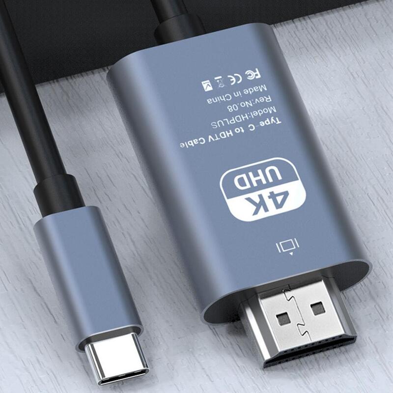 Cabo de Projeção HDMI para MacBook Pro Air Samsung Lenovo Thinkpad Switch, 4K @ 30Hz, Cabo USB Tipo C para HDMI, 2m