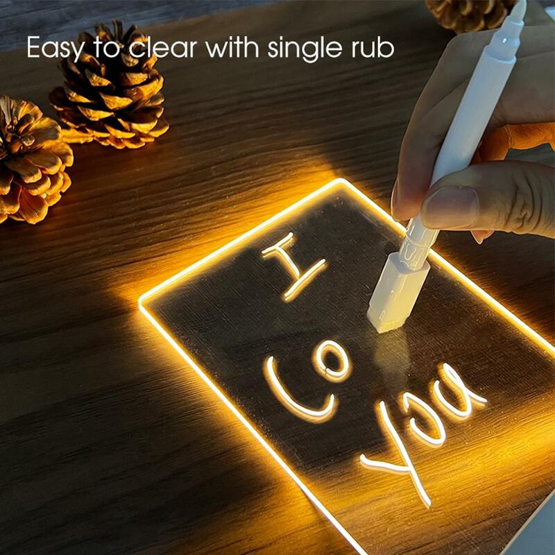 Colorful Acrylic Note Board  Night Ligh Transparent Luminous Message Whiteboard Night Lamp  Home Office Desktop Writing Board