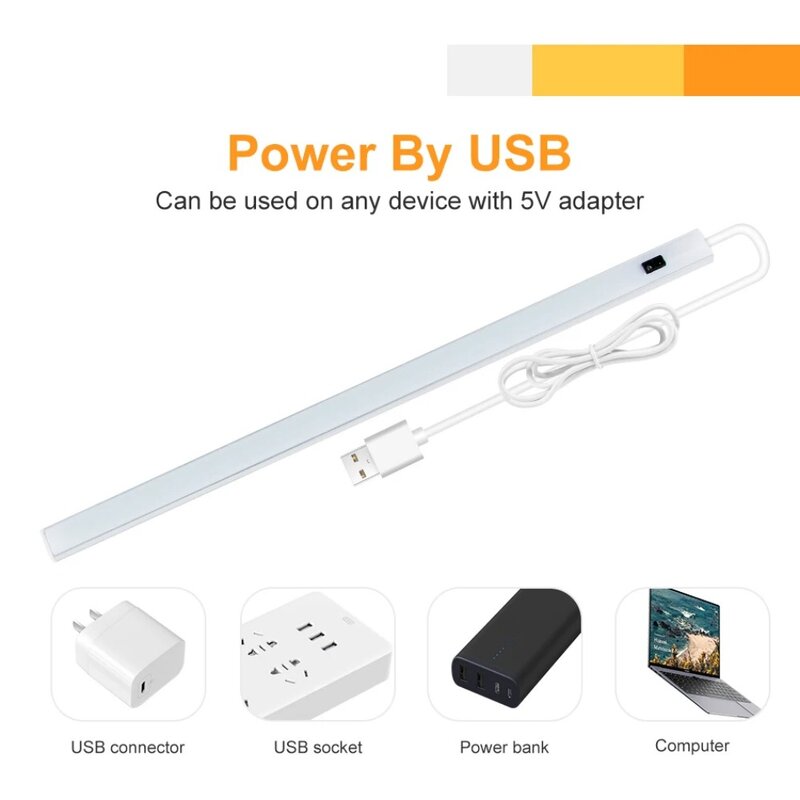 USB 5V LED Strip Desk Lamp Hand Sweep Switch Backlight Motion Sensor Book Table Light Children Study Room Kitchen Cabinet Bulb