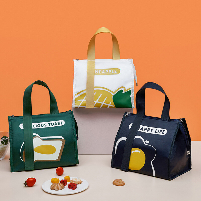 Сумка для пикника, изоляционная сумка, утолщенная фольгированная сумка для пищевых продуктов, сумка для хранения, однотонная сумка для ланч...