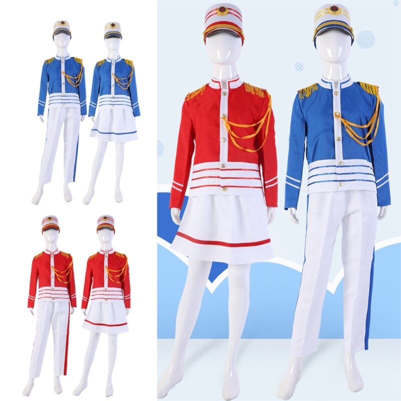 1 комплект костюма королевского гвардейца с парадными перчатками и шляпой почетного караула, костюм духового оркестра для и F0S4