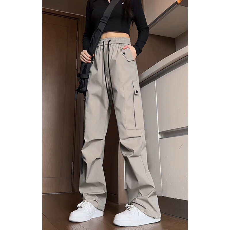 Spodnie Cargo moda męska Hip Hop męska kobieta spodnie do joggingu spodnie dresowe na co dzień boczna kieszeń proste spodnie haremowe męskie Streetwear