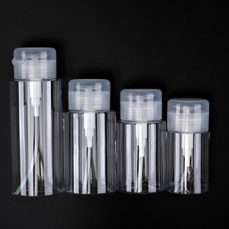 100 Milliliter Kunststoff transparente Flasche tragbare Reise Kosmetik behälter Nagellack entferner Alkohol Flüssigkeits druckpumpe