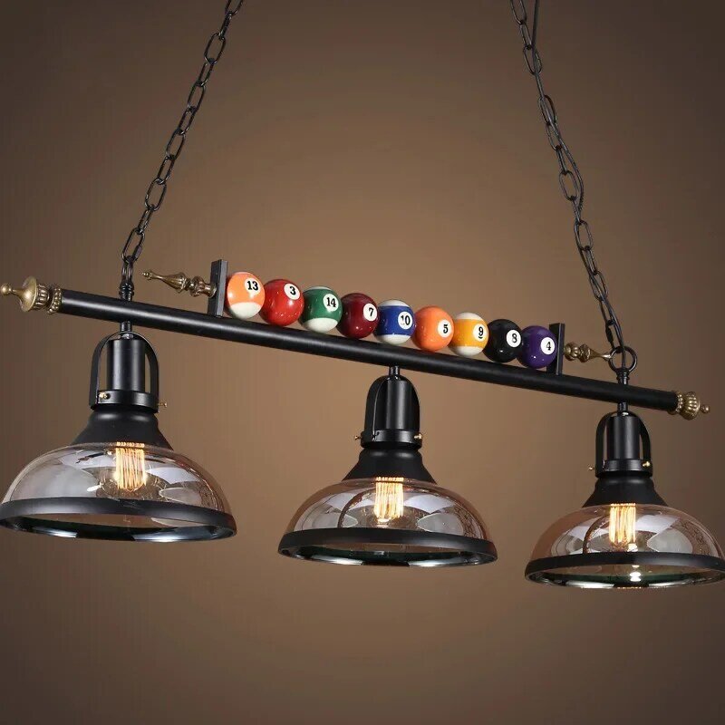 Osobowość twórcza nostalgiczne lampy amerykański Retro żyrandol podsufitowy restauracja/Bar bilard wystrój sklepu szklany wisiorek światło