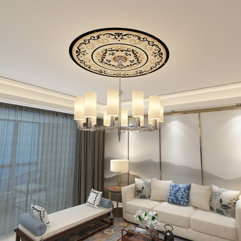 60/80cm Ceiling Decorative Parquet Floor Ceiling Lamp Decorative Cover Waterproof Self-adhesive Stickers Living room Accessories