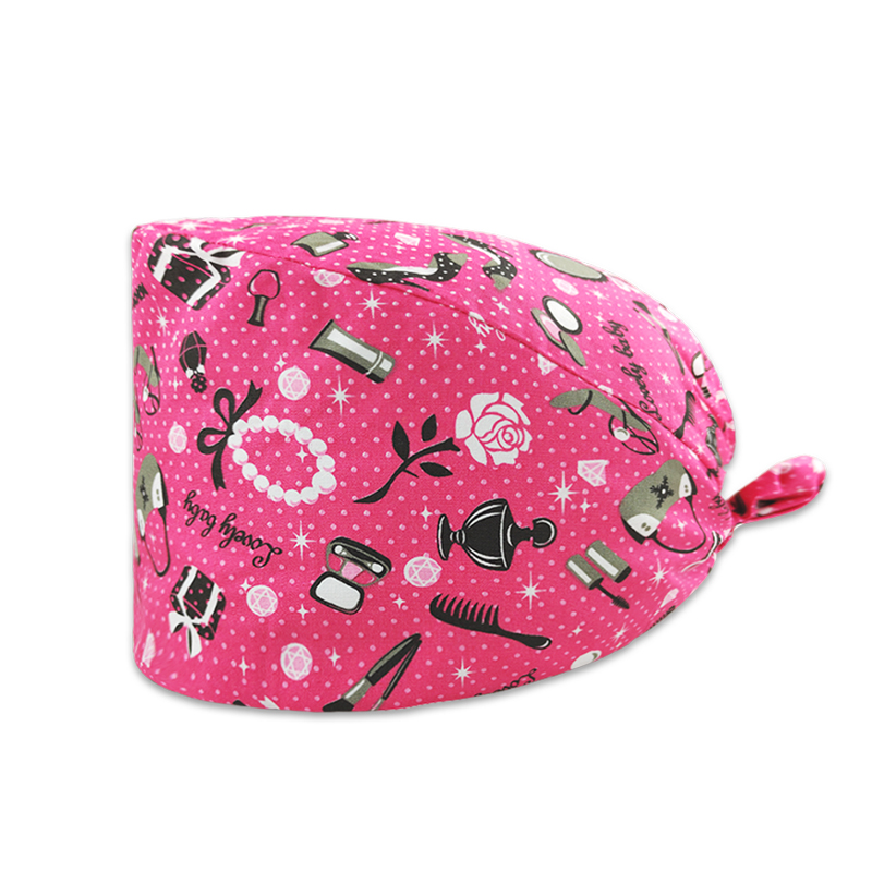 Desenhos animados impressos enfermeira cirúrgica Cap, Dustproof Scrub Cap, Pet Hospital Cirurgião Dentista Cap, Salão de beleza Chef Hat, Novo Produto, 2021