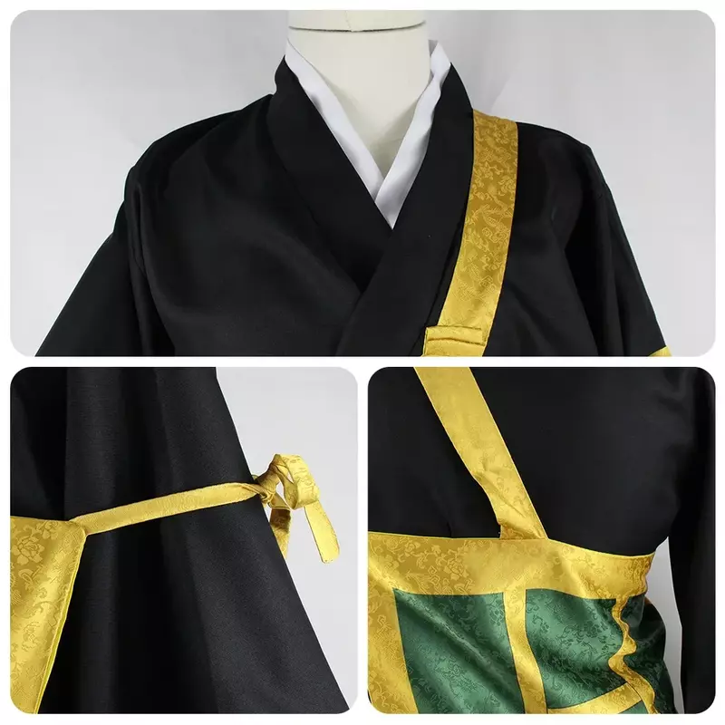 Jujutsu Kaisen ملابس تنكرية للرجال والنساء ، geo Suguru ، كيمونو أسود وأزرق ، الزي المدرسي ، ملابس هالوين